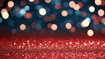 Red glitter background with blurred lights