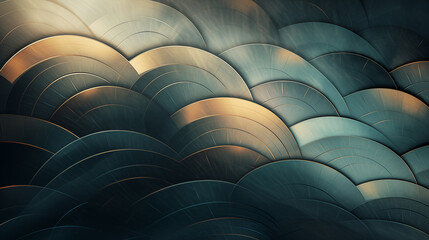 Obraz premium Metallic Scales in Geometric Pattern