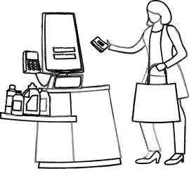  A woman sells fruit at the market.