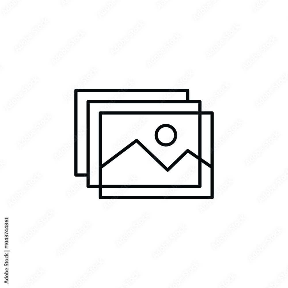 Poster image galery thin outline icon vector design good for web or mobile app
