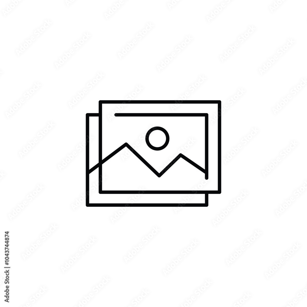 Poster photo frame thin outline icon vector design good for web or mobile app
