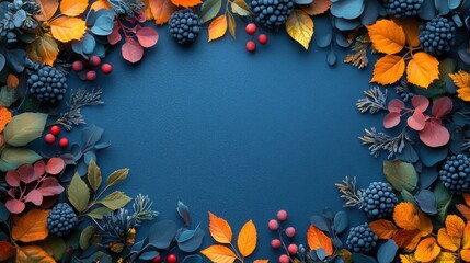 An Engaging Blue Background with Spooky Elements Ideal for Halloween-Themed Designs and Promotions