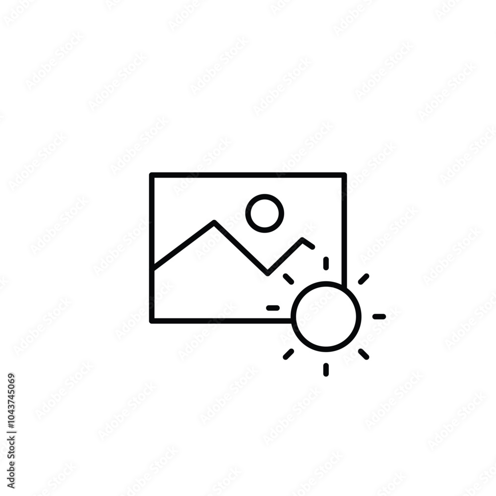 Poster brightness thin outline icon vector design good for web or mobile app