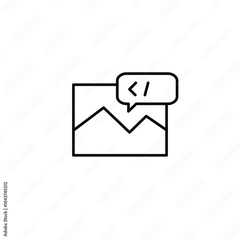 Poster image format thin outline icon vector design good for web or mobile app