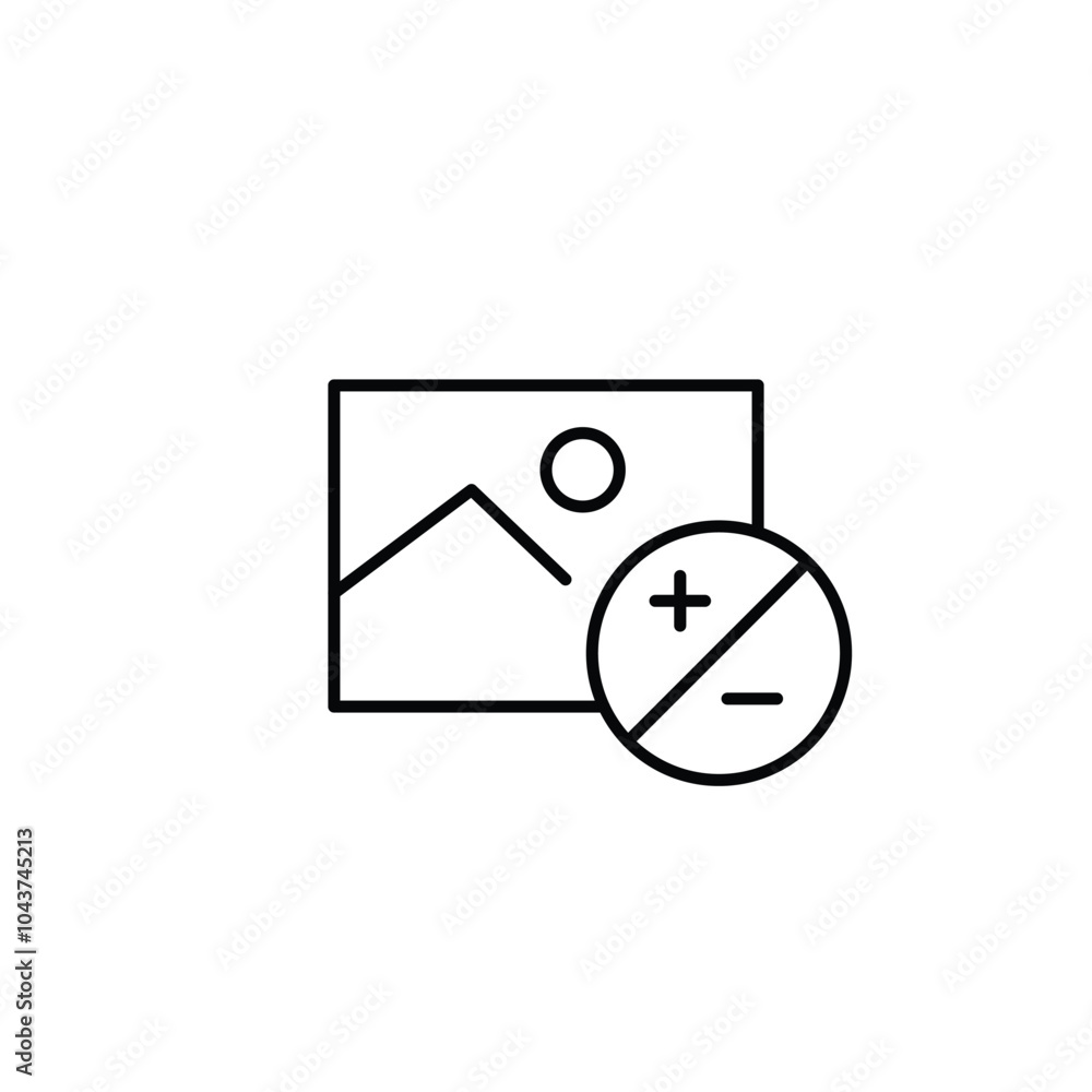 Aufkleber image contrast thin outline icon vector design good for web or mobile app