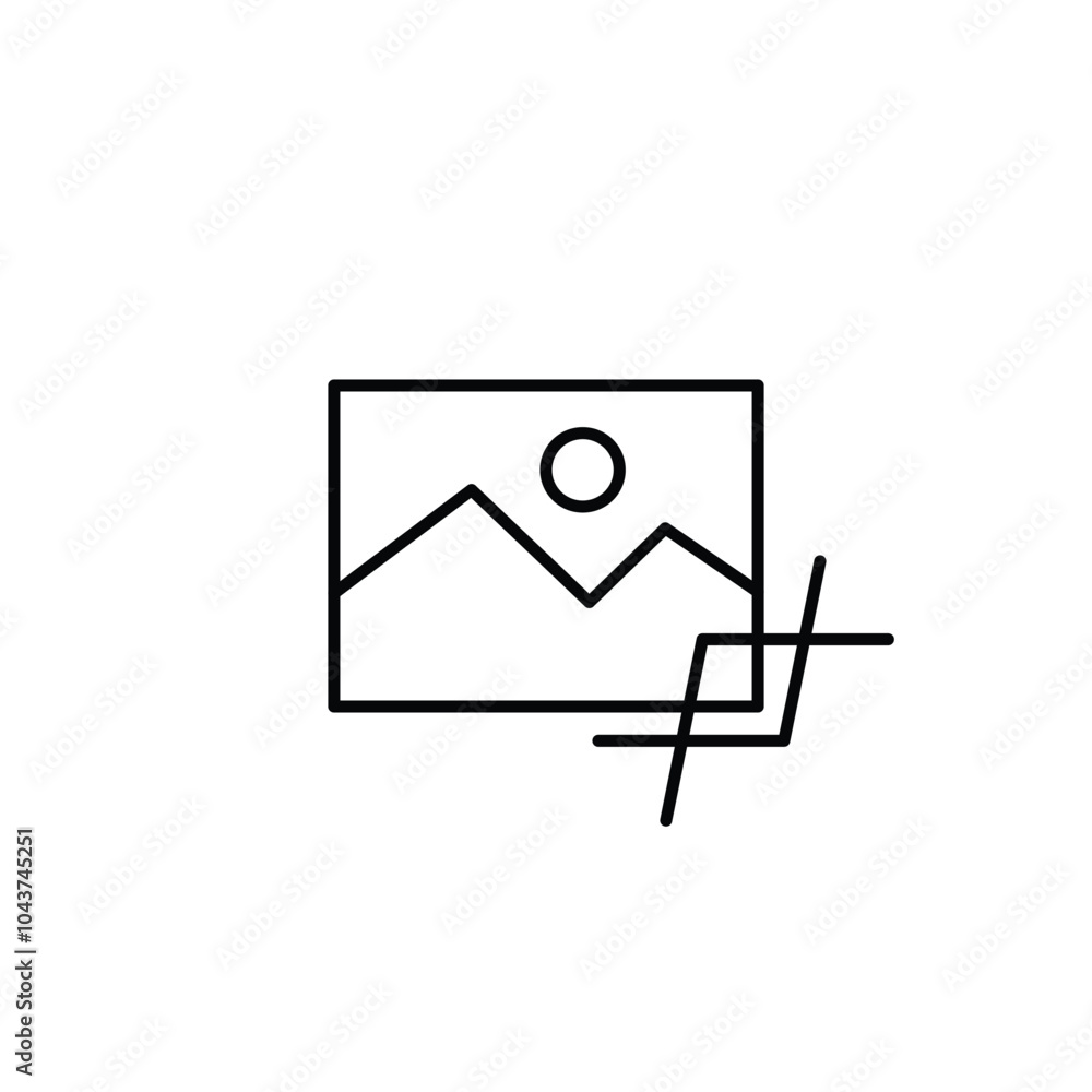 Aufkleber crop image thin outline icon vector design good for web or mobile app