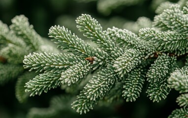 Close-up of snow-covered pine tree
