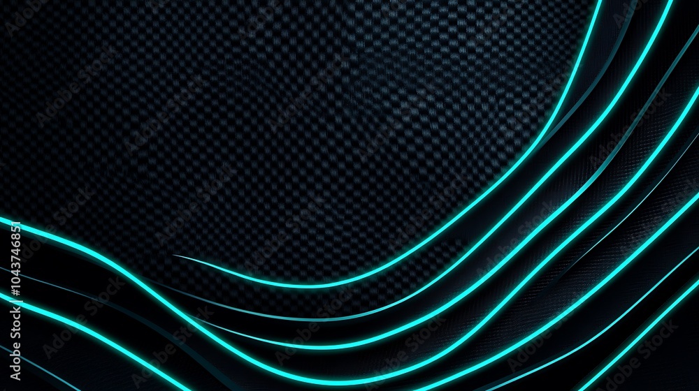 Poster abstract blue lines on a dark textured background.