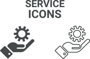 Service Icons Vector illustration Line art design contain Service,