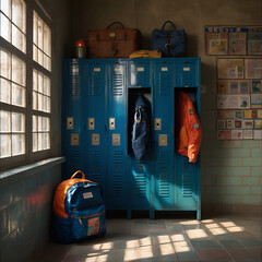 Indoor Shelf Display in a Travel Locker with Various Objects, Showcasing an Abundant Collection of Mementos and Personal Belongings