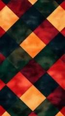 Fototapeta premium Autumn and fall colors checkered plaid pattern, seamless design for wallpaper background