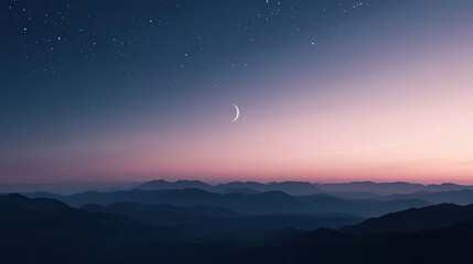 Fototapeta premium A dreamy celestial border design featuring stars, moons, and soft twilight colors