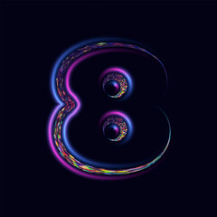 number1 to 9, number, set number, number 1,2,3,4,5,6,7,8,9, neon number