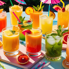 Fototapeta premium juice and fruits