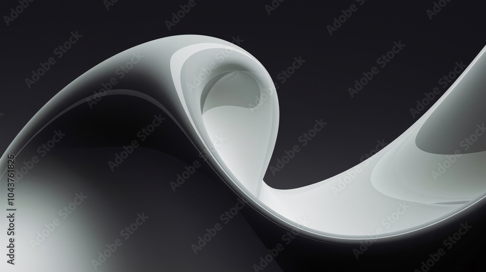 Poster abstract flow: a mesmerizing abstract form, reminiscent of a flowing liquid, dances across a deep, m