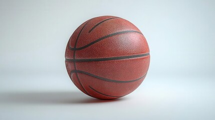 Obraz premium basketball ball captured in a clean isolated shot against a bright white background emphasizing its texture and sporty appeal