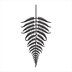 Hanging Fern silhouette vector art illustration