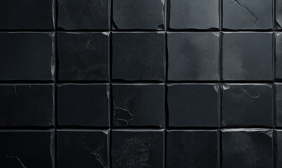 Fototapeta premium Czarne kafle - tekstura, tło, tapeta, baner