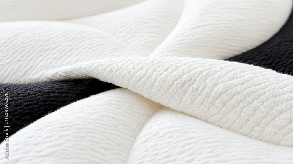 Poster modern textured abstract black and white fabric design with soft interwoven patterns