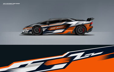 orange modern Racing super car and sport car wrap livery design vector eps 10 decal printable file fit ready print on super car and sport car