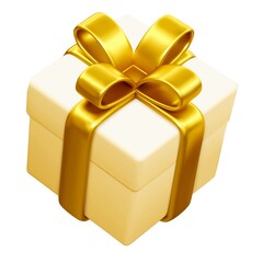 golden gift box with ribbon