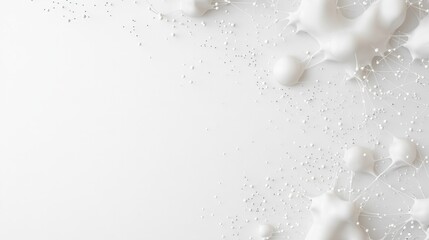 Abstract white molecular structures on minimalist background