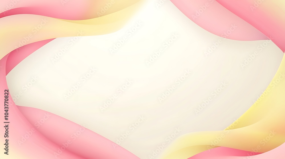 Poster abstract pink and yellow swirl background with copy space.