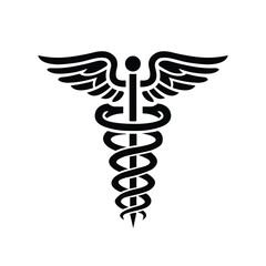 Medical sign vector illustration. Medical Snake Caduceus Logo, Caduceus sign. Medical cross icon