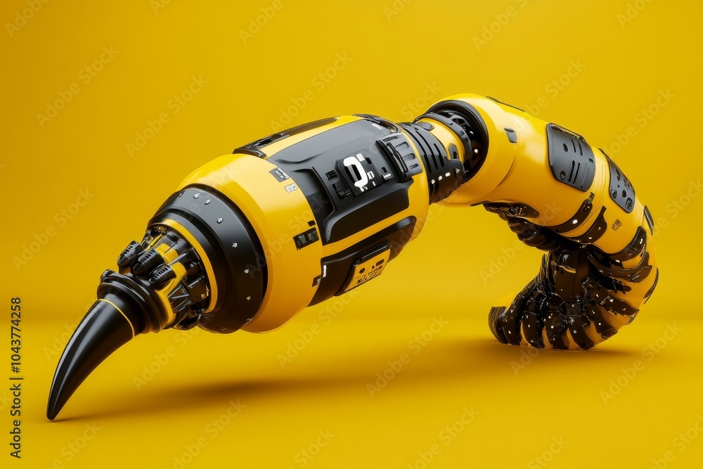 Aufkleber Abstract minimalist design of a robotic arm, with smooth, simple shapes capturing the precision and functionality of industrial automation