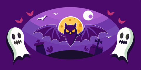 Fototapeta premium halloween background with ghost