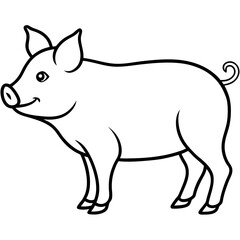 Pig Line Vector