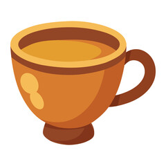 Illustration of Stoneware Cup Isolated on white