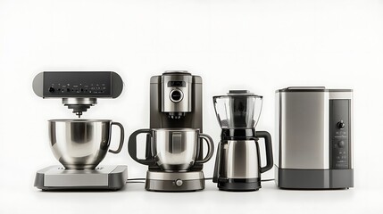 Modern Black Coffee Machine in a Stylish Kitchen with Cup - Sleek Home Appliance Closeup