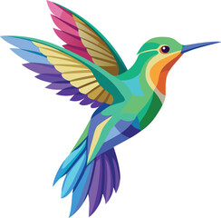 Obraz premium hummingbird and flower A strikingly colorful hovering Bird vector illustration Hummingbird cartoon design 
