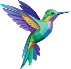 Obraz premium hummingbird and flower A strikingly colorful hovering Bird vector illustration Hummingbird cartoon design 