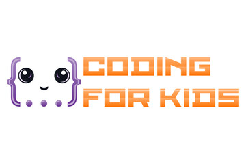 coding kids programming training logo for your business or company vector illustration isolated on white background