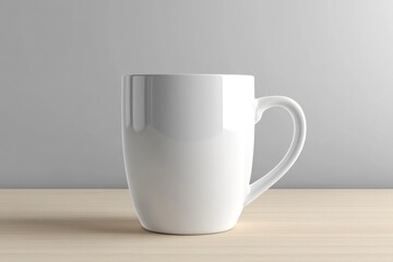 Obraz premium Blank Mug Mockup for Hot Drinks. White Coffee Cup Template on Desk