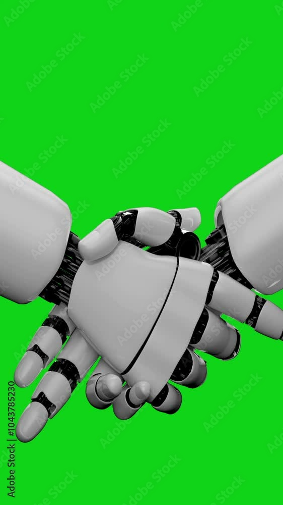 Aufkleber 3d rendering robot hand action on white and green background. concept of ai artificial intelligence 