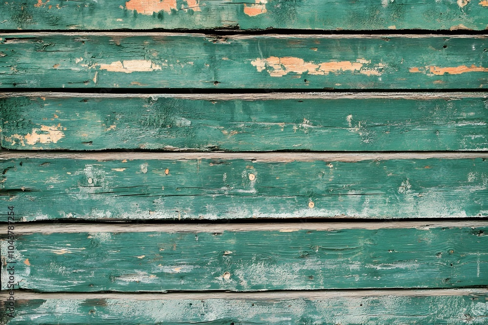Poster weathered green wooden planks featuring unique texture and color variations ideal for background or 