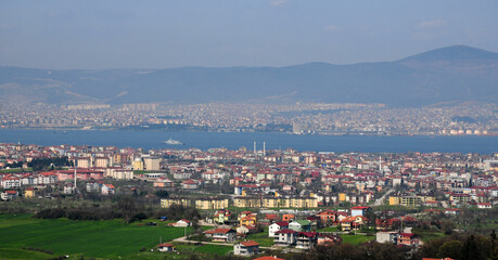 Fototapeta premium A view from Golcuk Town in Izmit, Turkey. 
