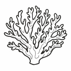 Naklejka premium Stylized Coral Outline Vector Illustration for Ocean Themed Designs