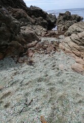 La playa de los cristales de Laxe, en A Coruña,Galicia