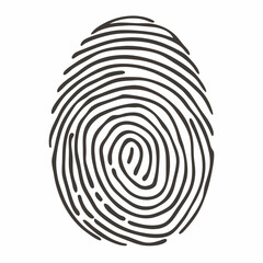 Fototapeta premium Minimalist Black and White Fingerprint Vector Illustration for Security and Identity