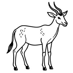 Obraz premium Elegant Antelope Line Art Illustration for Wildlife and Nature Themes