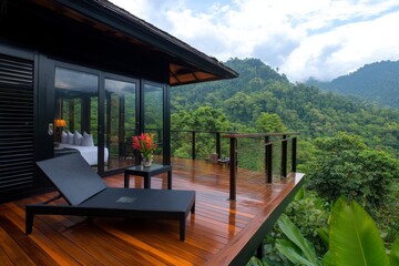 Fototapeta premium Rainforest of Sinharaja, with towering trees, vines, and exotic wildlife hidden in the dense jungle