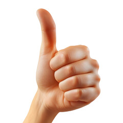Hand Gesture of Thumbs Up on Transparent Background