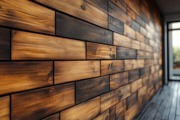 closeup of wooden panels made wall surface