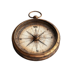 Vintage Compass Isolated on Transparent Background