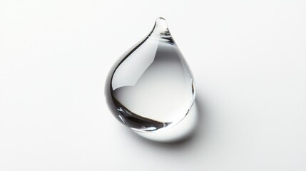 Fototapeta premium Crystal-clear toner droplet, isolated on a smooth white background, showing texture and purity