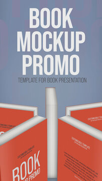 Realistic Book Mockup Template Vertical Stories Opener for Social Media